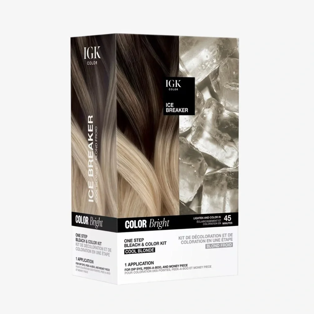 IGK Hair Color Bright Ice Breaker cool blonde one step bleach and color kit
